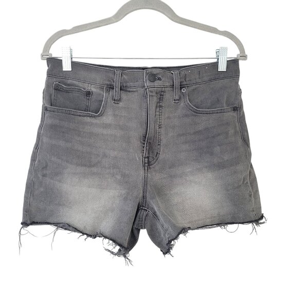 Madewell Pants - Madewell High Rise Denim Shorts Women's Size 28 Gray Slater Wash M5774 Cut Off